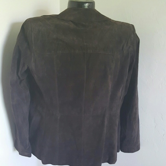 Liz Claiborne leather suede brown jacket women size LP - Picture 6 of 8